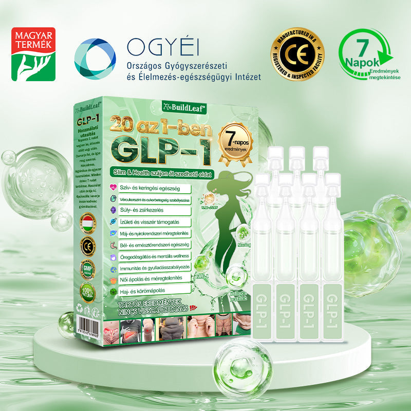 🍃Hivatalos áruház | BuildLeaf GLP-1 20 az 1-ben Karcsúsító és egészséges szájon át szedhető folyadék (naponta egyszer, 7 napon belül hat) ✅ Támogatja a testsúlyt és a nők egészségét, miközben feszesíti a bőrt és fokozza a vitalitást